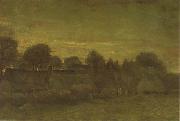 Vincent Van Gogh Village at Sunset (nn04) oil painting artist